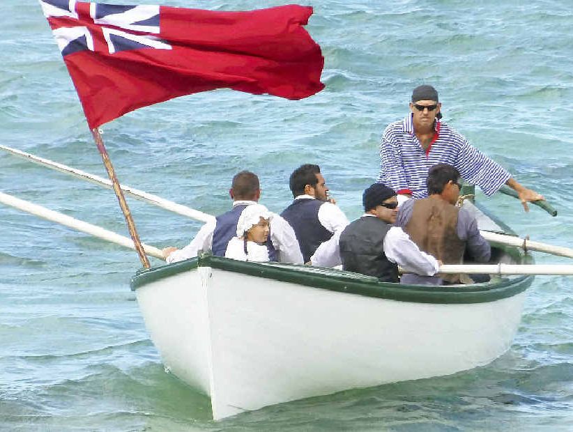 Emily Bay is the centre of the March 6 re-enactment of the British arrival to begin a convict colony. Emily Bay is the centre of the March 6 re-enactment of the British arrival to begin a convict colony.